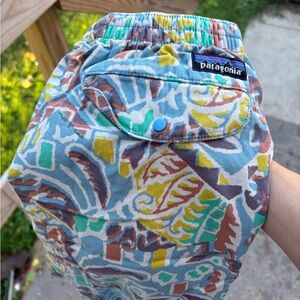 Patagonia Patterned Pants - Blue and Yellow
